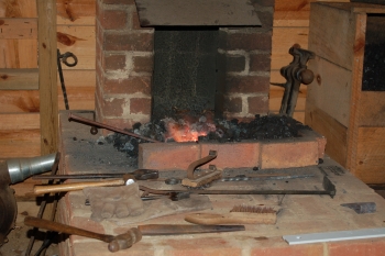 Blacksmith work at Heritage Fields Farm